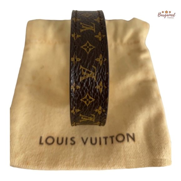 Authentic Louis Vuitton Brown Monogram Nano Coated Canvas Leather Bracelet 17 - Picture 10 of 12